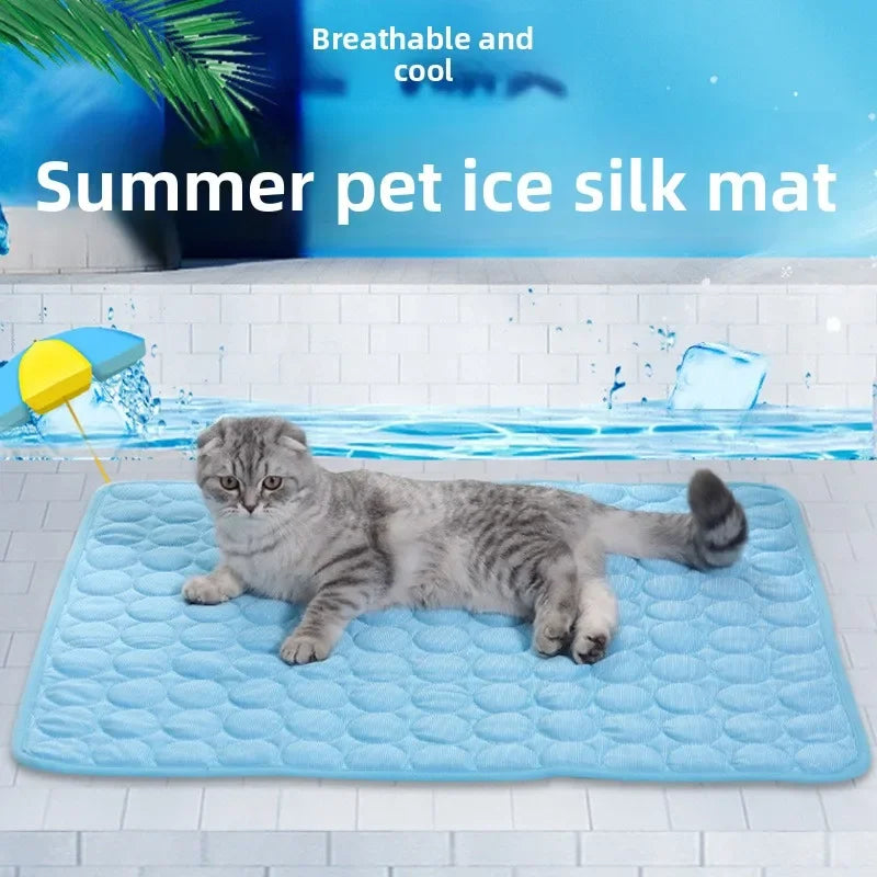 Pet Cooling Mat | Ice Silk | Breathable | Washable | Dogs & Cats | Indoor & Outdoor