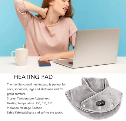 Heated Neck & Shoulder Massager | USB 5V | 3 Heat Settings 45-55°C | 30-60min Auto-Off