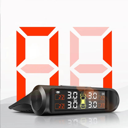 TPMS Solar Tire Pressure Sensor Car Tire Pressure Monitoring System with 4 Wheel Internal External Sensors TMPS