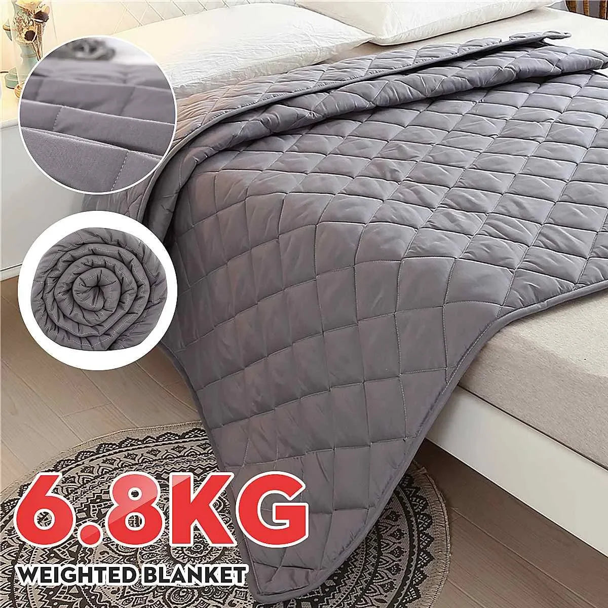 Weighted Blanket | 6 Sizes | Decompression Sleep Aid | Adults | Grey