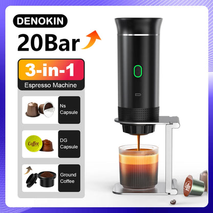 Portable Espresso Coffee Machine | Car & Home | 8g Adapter | Stainless Steel | 4 Colours
