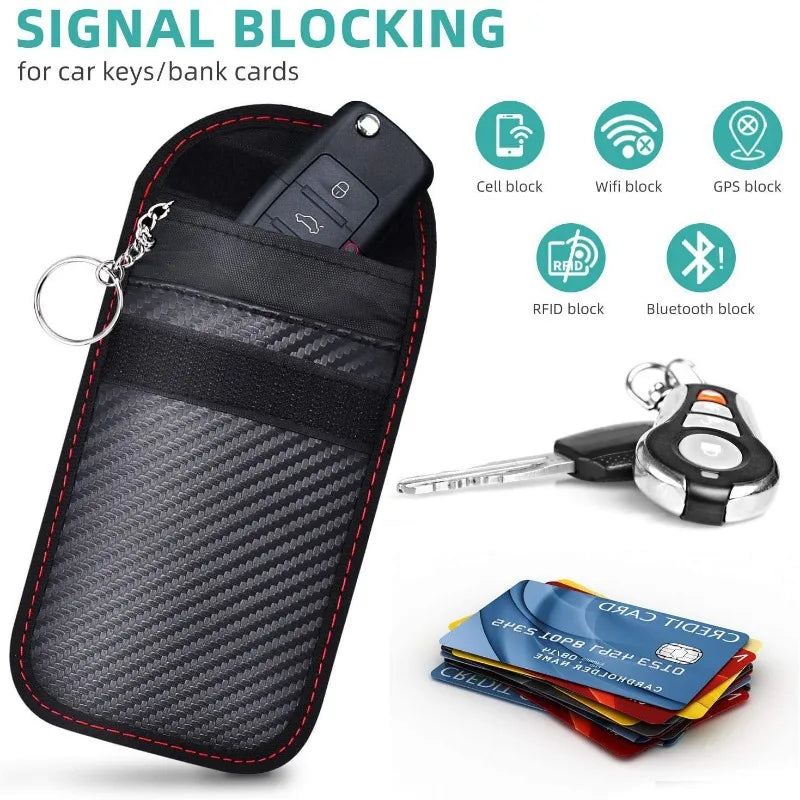 Car Key Signal Blocker Case Faraday Cage Fob Pouch Keyless RFID Blocking Bag  car accessories