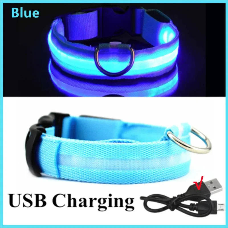 LED Pet Safety Collar | 3 Light Modes | USB Rechargeable | Night Glow | Dogs & Cats