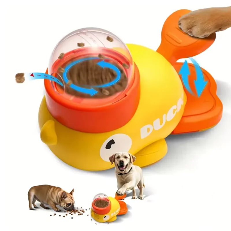 Interactive Duck Puzzle Feeder for Dogs & Cats | 3 Food Outlet Sizes | 12-20mm | Yellow