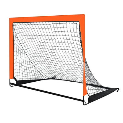 Foldable Football Goal | Kids Training | Nylon Net | Backyard & Garden | Black, Red, Blue & Orange