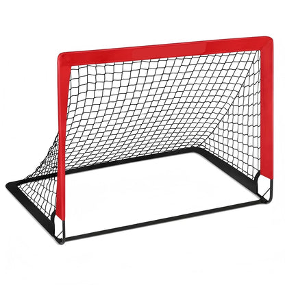Foldable Football Goal | Kids Training | Nylon Net | Backyard & Garden | Black, Red, Blue & Orange