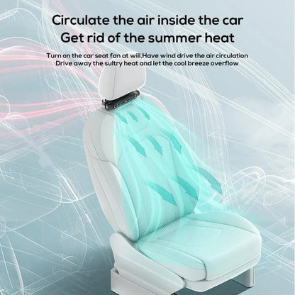 Car Seat Headrest Cooling Fan | 5V USB | 3 Speed | White & Black