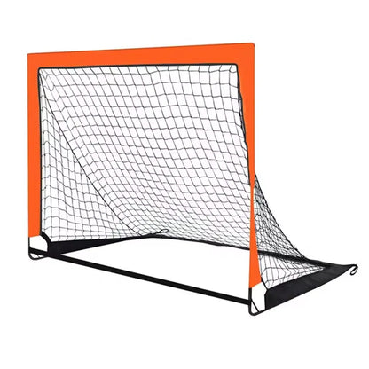 Foldable Football Goal | Kids Training | Nylon Net | Backyard & Garden | Black, Red, Blue & Orange
