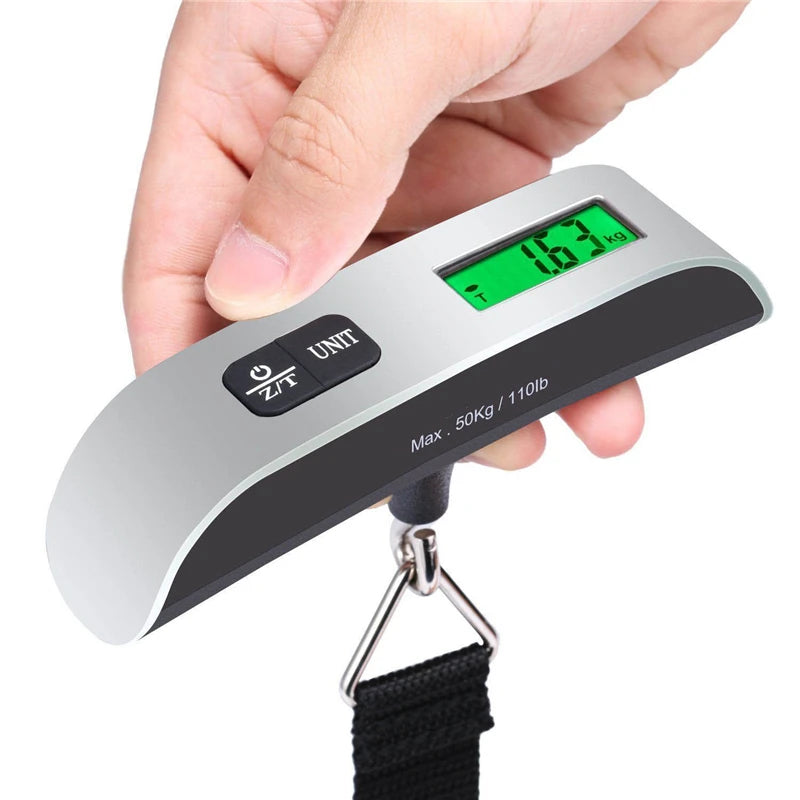 Digital Luggage Scale | 50kg Capacity | 50g Accuracy | LCD Display | Belt & Hook Style