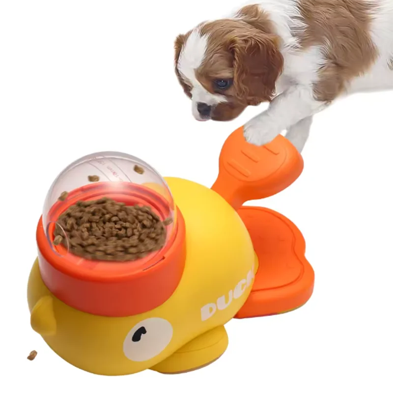 Interactive Duck Puzzle Feeder for Dogs & Cats | 3 Food Outlet Sizes | 12-20mm | Yellow