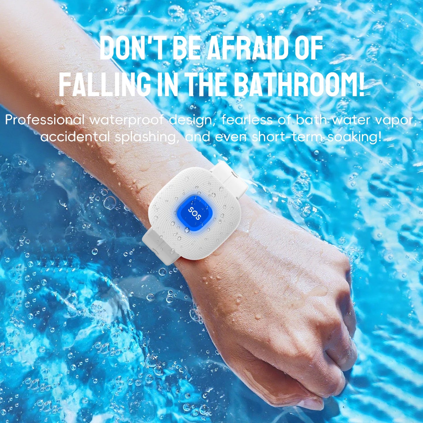 WiFi SOS Emergency Watch | App Push Alerts | USB Rechargeable | Waterproof | Black & White