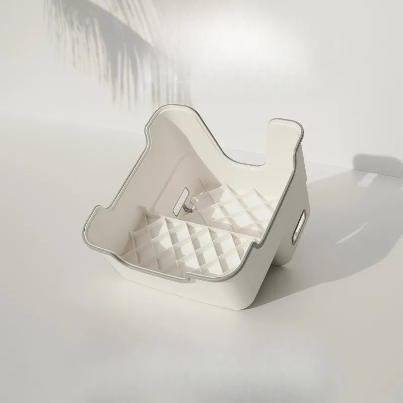 Two-Step Folding Stool | Anti-Slip Surface | Portable | Bathroom & Kitchen Use | Grey