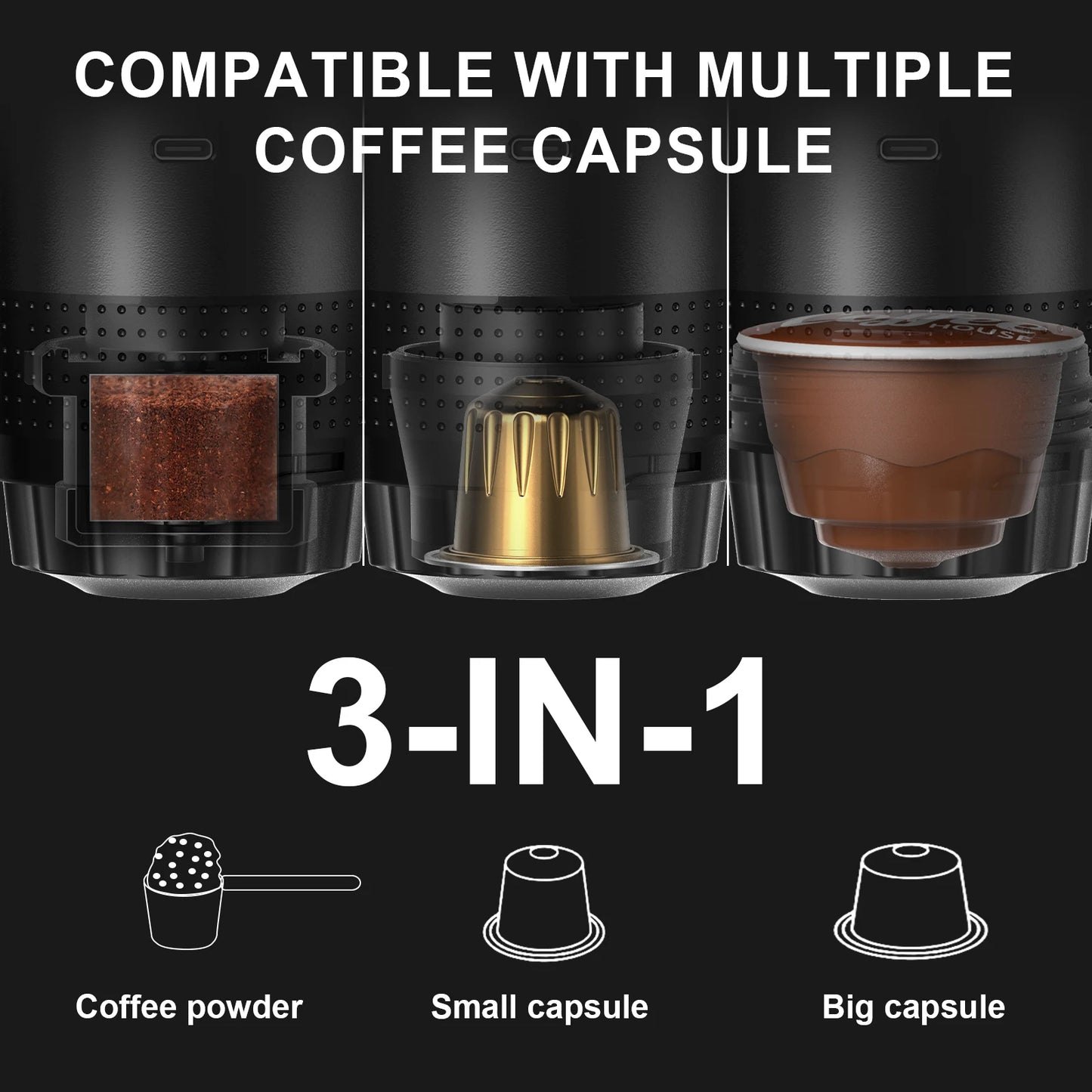 Portable Espresso Coffee Machine | Car & Home | 8g Adapter | Stainless Steel | 4 Colours