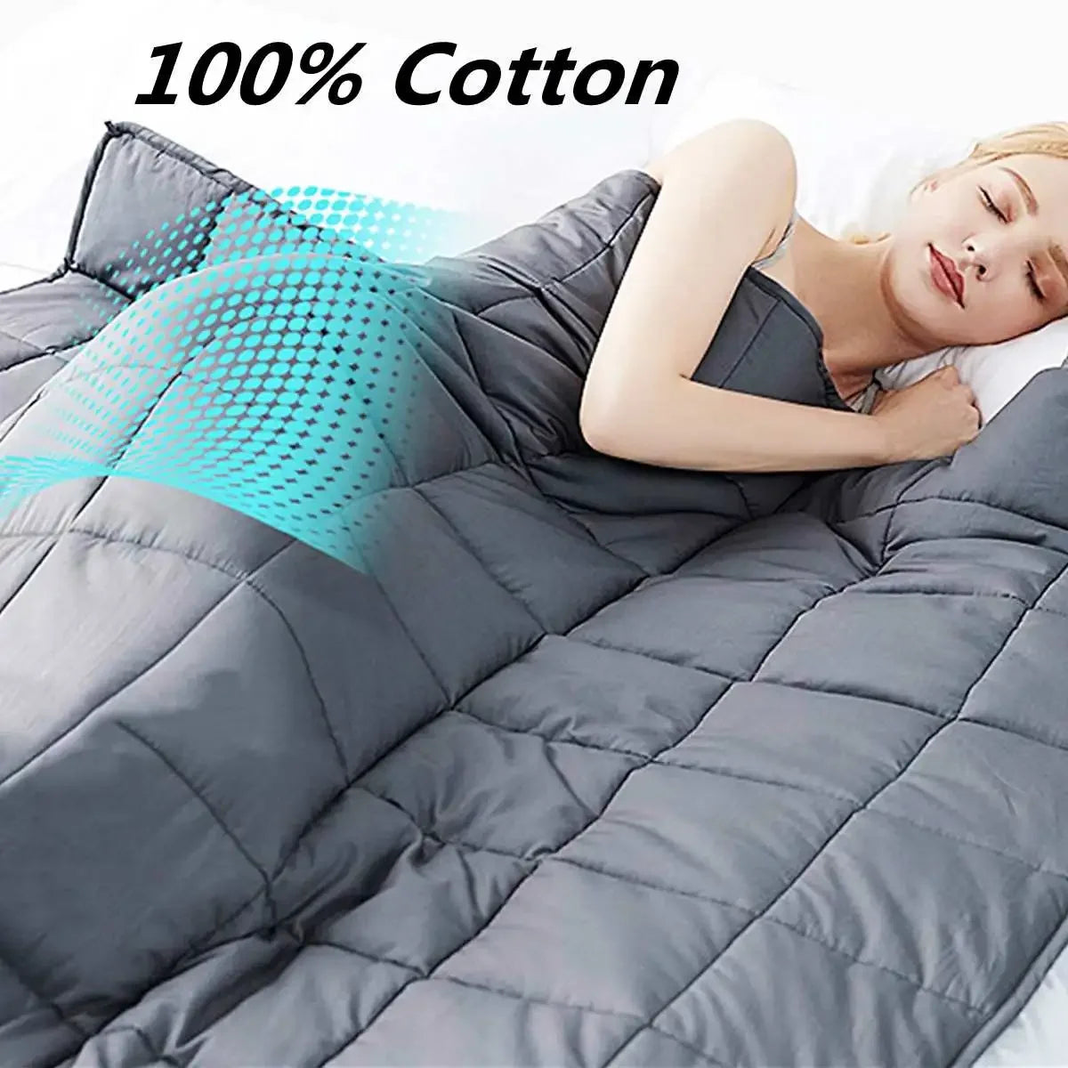 Weighted Blanket | 6 Sizes | Decompression Sleep Aid | Adults | Grey