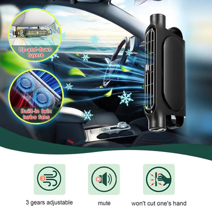 Car Seat Headrest Cooling Fan | 5V USB | 3 Speed | White & Black
