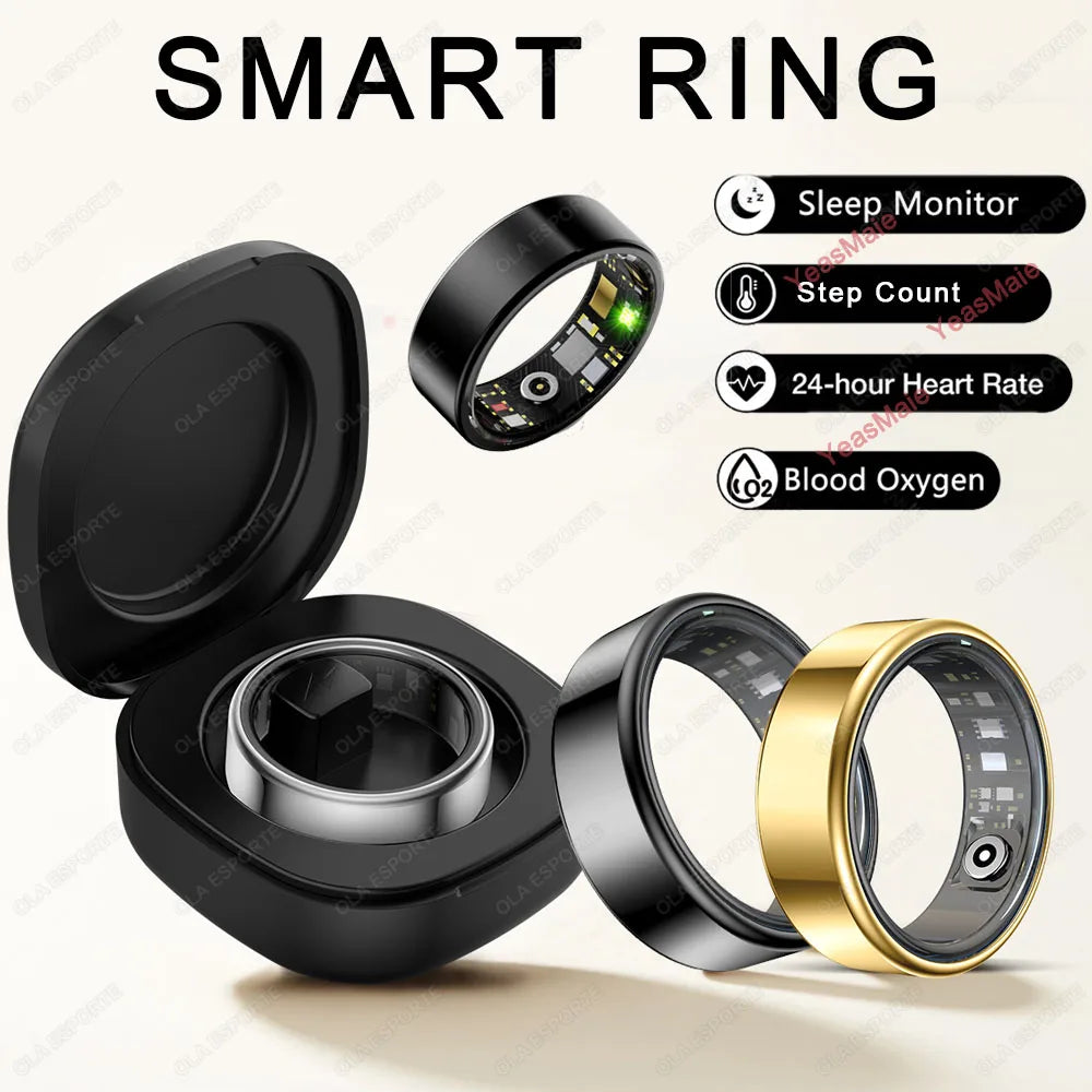 Smart Ring | Heart Rate & SpO2 Tracking | Sleep Monitor | Resin | Sizes 9-14 | 3 Colours