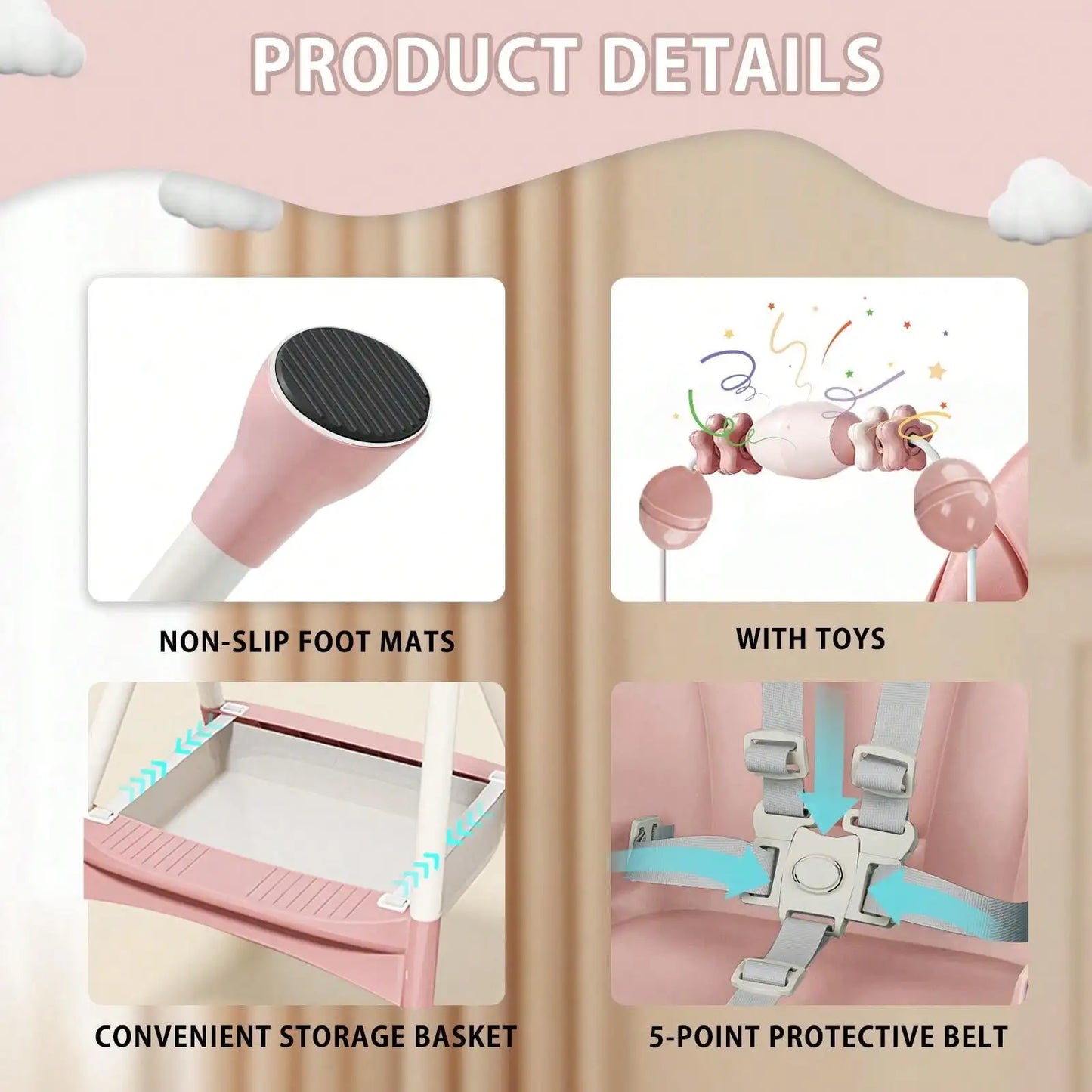 Baby High Chair | 3-in-1 Foldable Design | Adjustable With Safety Belt