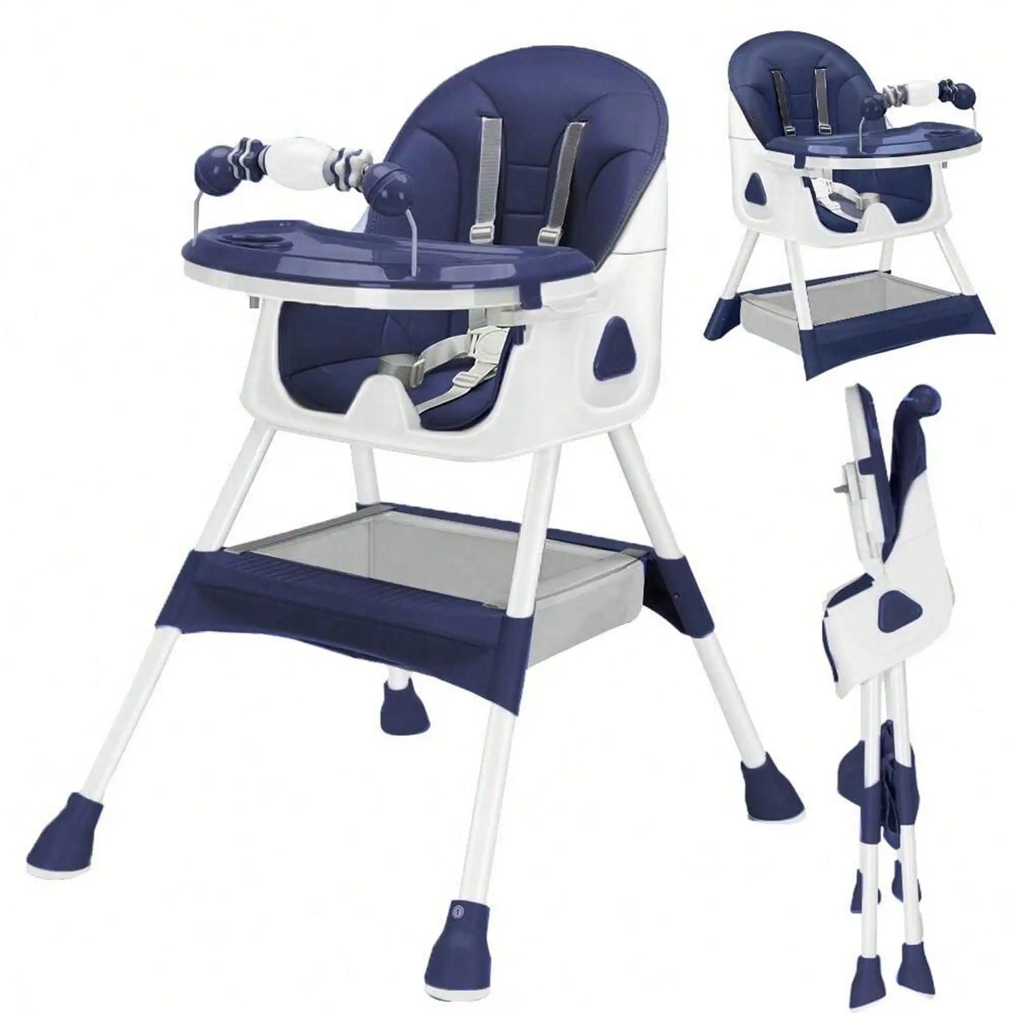 Baby High Chair | 3-in-1 Foldable Design | Adjustable With Safety Belt