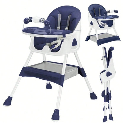 Baby High Chair | 3-in-1 Foldable Design | Adjustable With Safety Belt