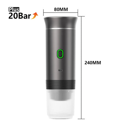 Portable Espresso Coffee Machine | Car & Home | 8g Adapter | Stainless Steel | 4 Colours