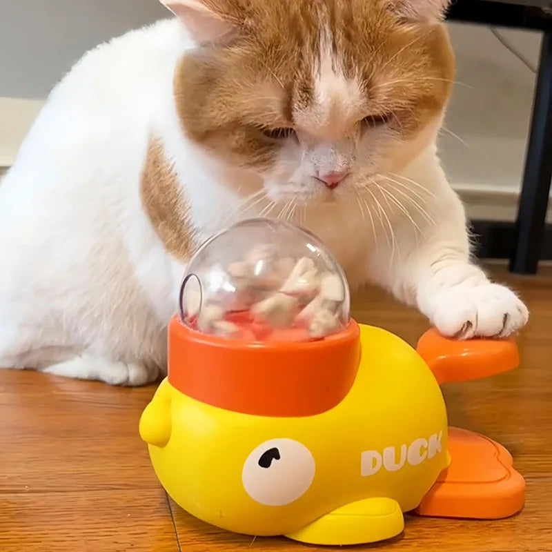 Interactive Duck Puzzle Feeder for Dogs & Cats | 3 Food Outlet Sizes | 12-20mm | Yellow