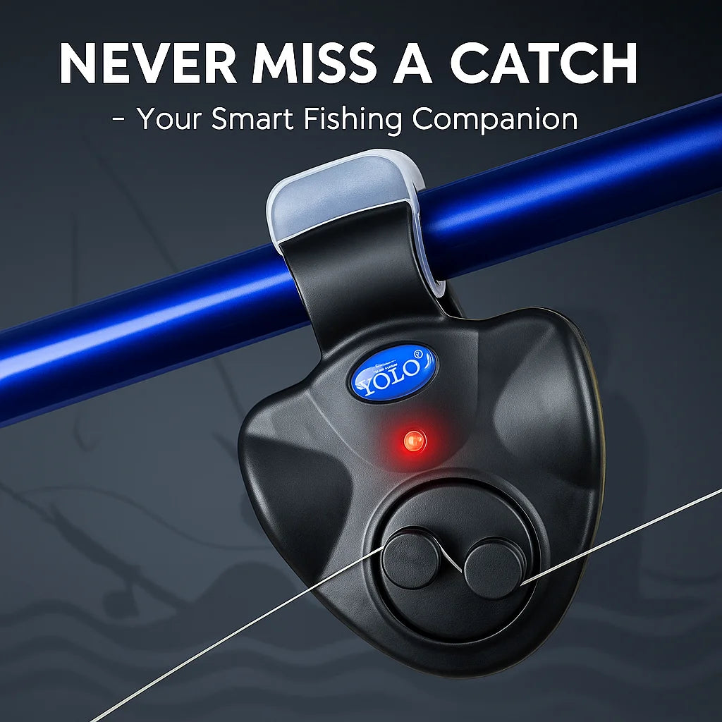 Fishing Bite Alarm | Electronic Buzzer Alert | Night Fishing | Camping | Black