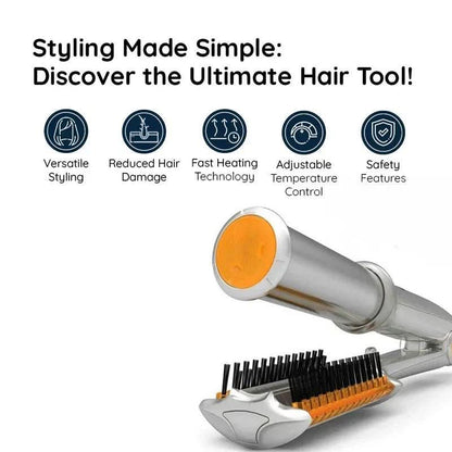 2-in-1 Rotating Hair Brush | Styling & Smoothing | Rechargeable Design