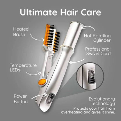 2-in-1 Rotating Hair Brush | Styling & Smoothing | Rechargeable Design