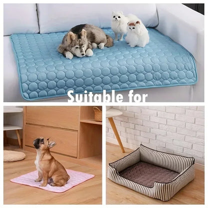 Pet Cooling Mat | Ice Silk | Breathable | Washable | Dogs & Cats | Indoor & Outdoor