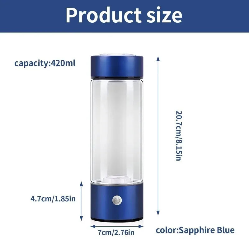 Hydrogen Water Bottle Ioniser | SPE/PEM Technology | USB Rechargeable | 5 Colours