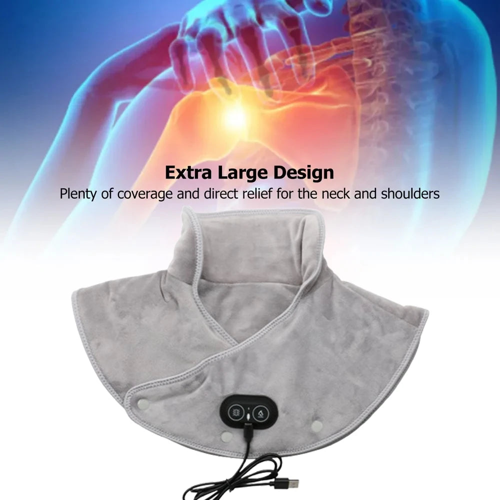 Heated Neck & Shoulder Massager | USB 5V | 3 Heat Settings 45-55°C | 30-60min Auto-Off