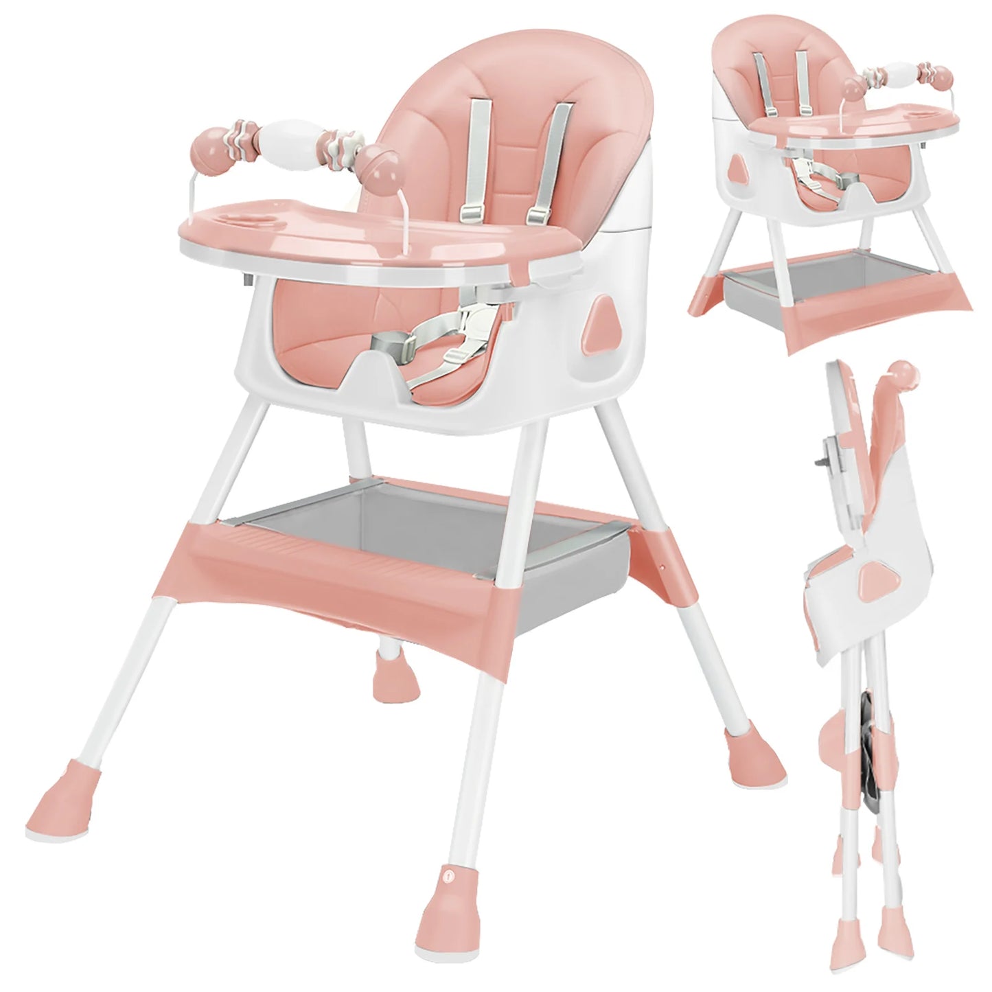 Baby High Chair | 3-in-1 Foldable Design | Adjustable With Safety Belt