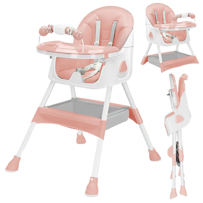 Baby High Chair | 3-in-1 Foldable Design | Adjustable With Safety Belt