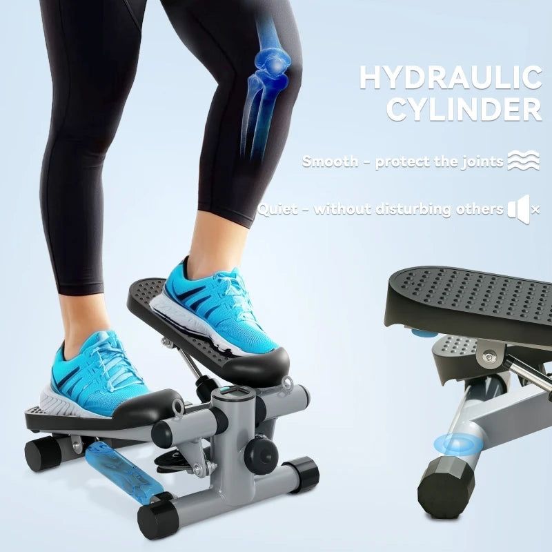 Mini Stepper Exercise Machine | Compact Home Gym | Adjustable Resistance | Grey
