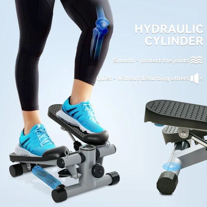 Mini Stepper Exercise Machine | Compact Home Gym | Adjustable Resistance | Grey