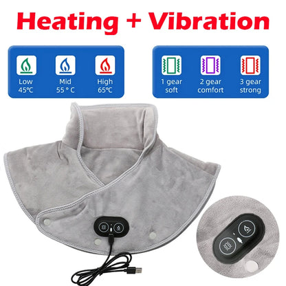 Heated Neck & Shoulder Massager | USB 5V | 3 Heat Settings 45-55°C | 30-60min Auto-Off