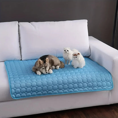 Pet Cooling Mat | Ice Silk | Breathable | Washable | Dogs & Cats | Indoor & Outdoor