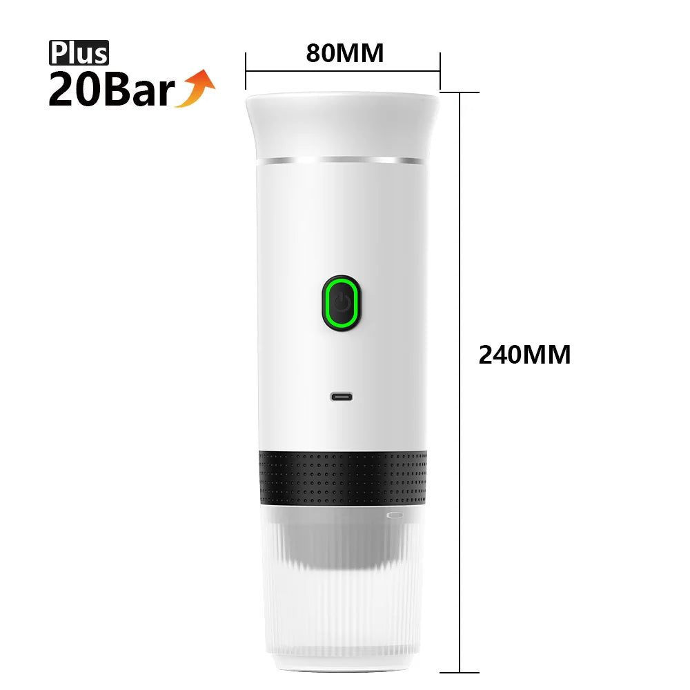 Portable Espresso Coffee Machine | Car & Home | 8g Adapter | Stainless Steel | 4 Colours