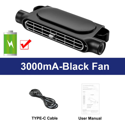 Car Seat Headrest Cooling Fan | 5V USB | 3 Speed | White & Black