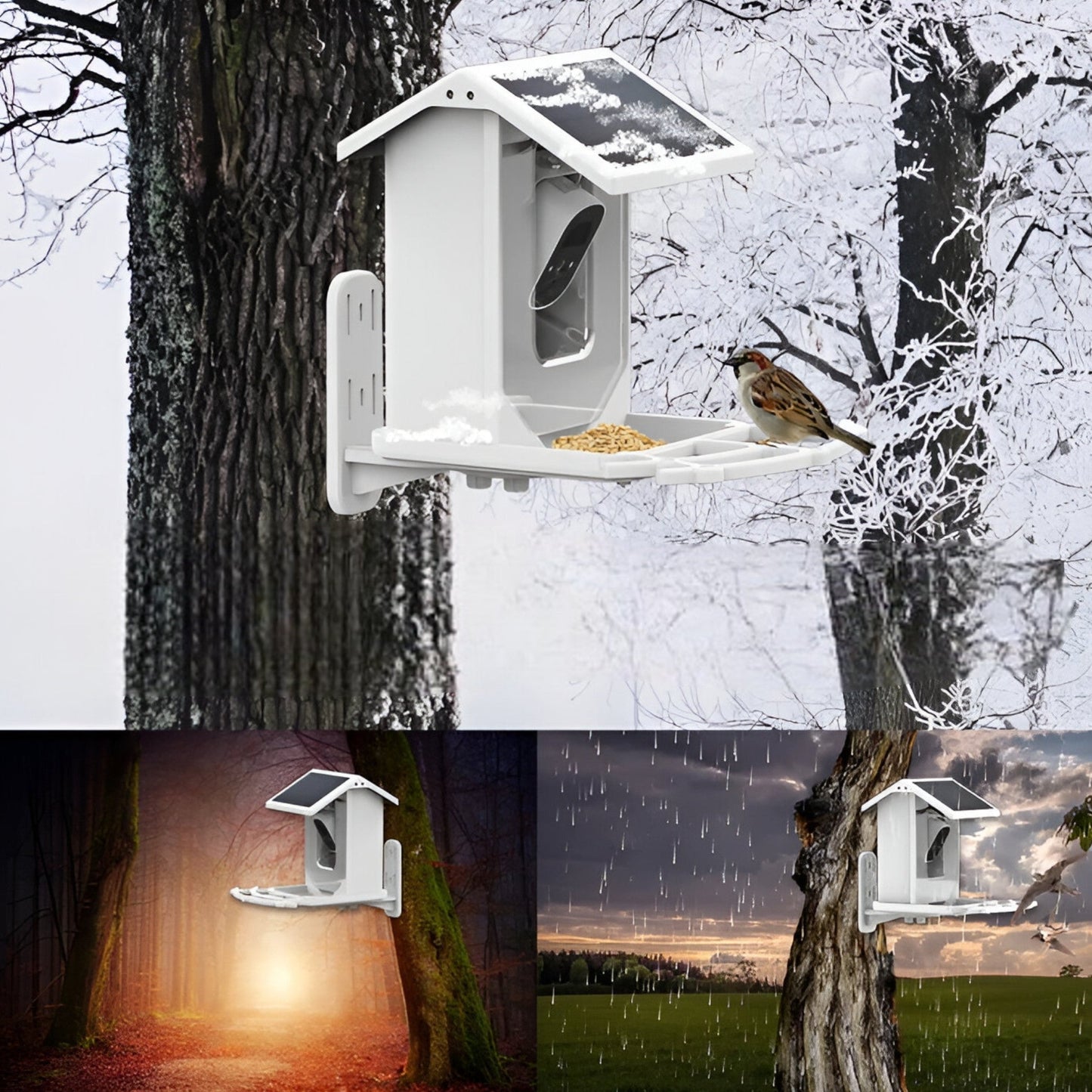 Smart Bird Feeder | 1080P HD Camera | AI Bird Recognition | Solar Powered | WiFi