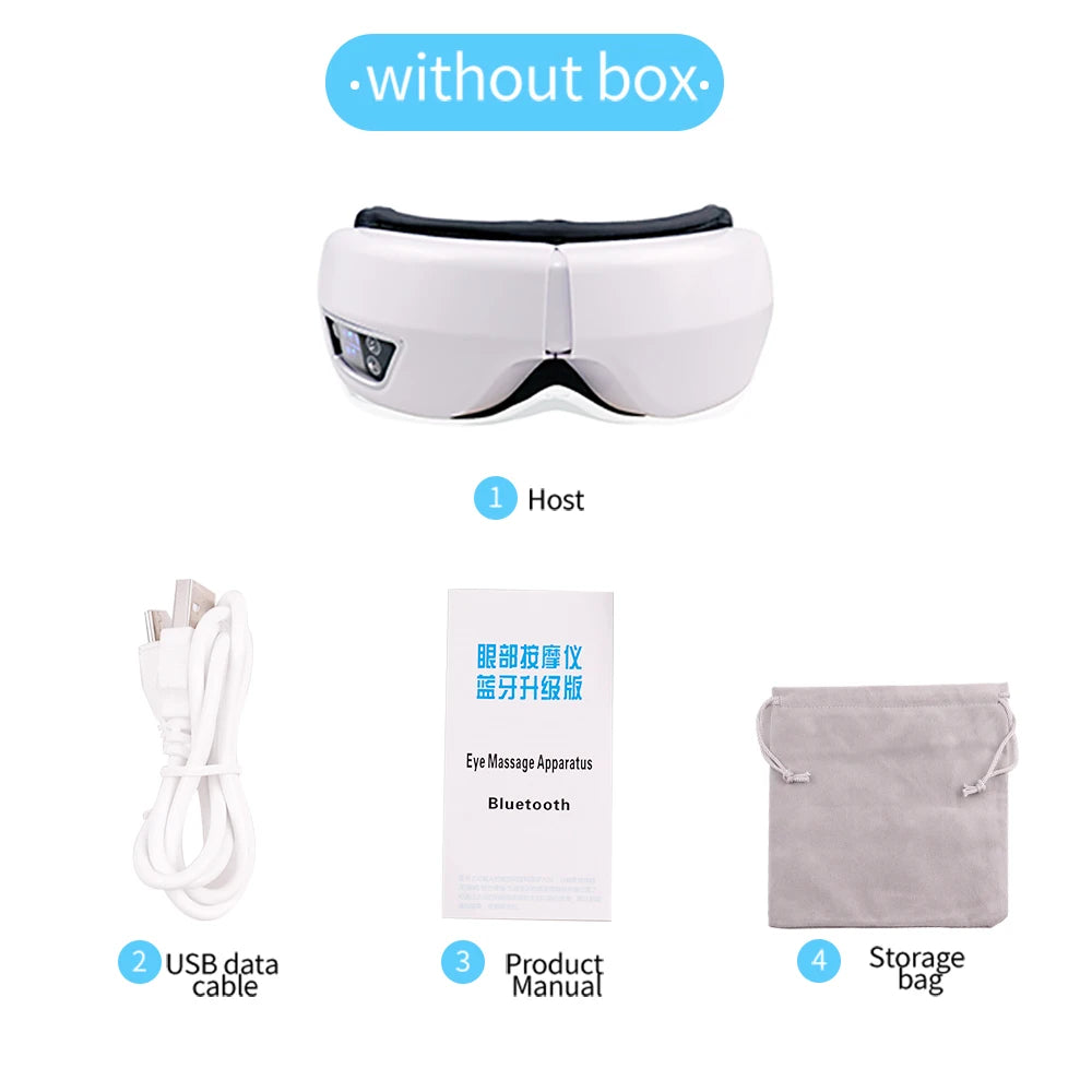 Eye Massager | 6D Airbag Compression | Bluetooth Music | 4 Modes | 1200mAh