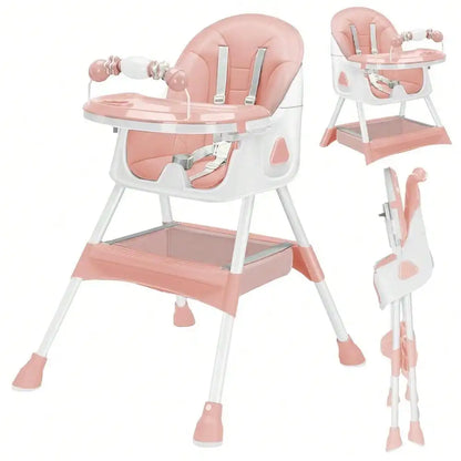 Baby High Chair | 3-in-1 Foldable Design | Adjustable With Safety Belt