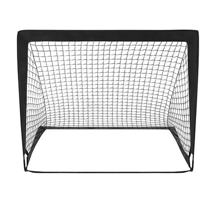 Foldable Football Goal | Kids Training | Nylon Net | Backyard & Garden | Black, Red, Blue & Orange
