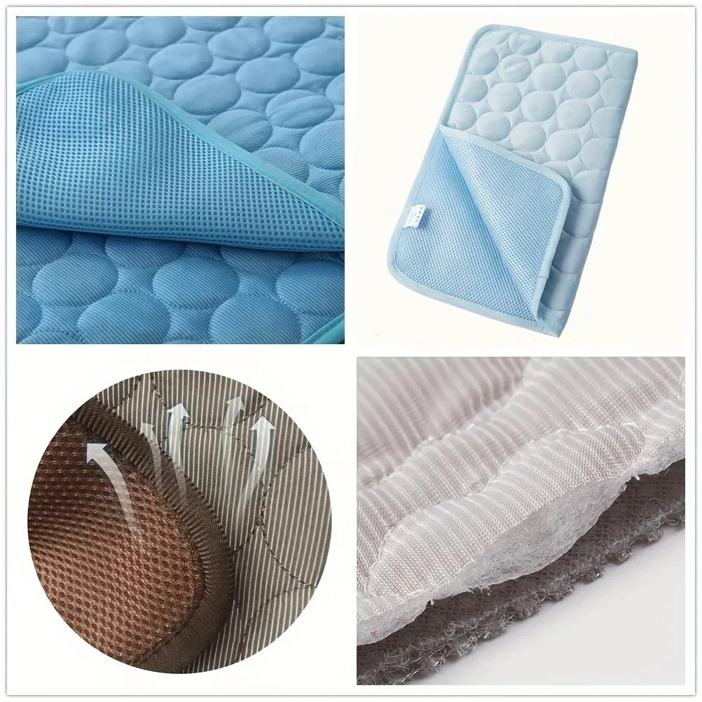 Pet Cooling Mat | Ice Silk | Breathable | Washable | Dogs & Cats | Indoor & Outdoor