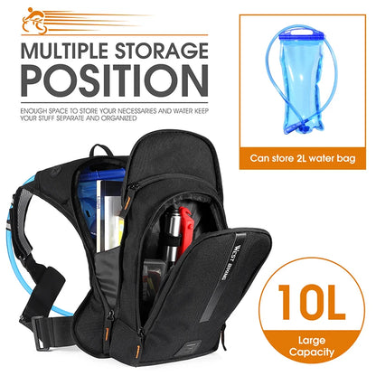 10L Cycling Hydration Backpack | Bounce-Free Harness | Reflective | With or Without Water Bag