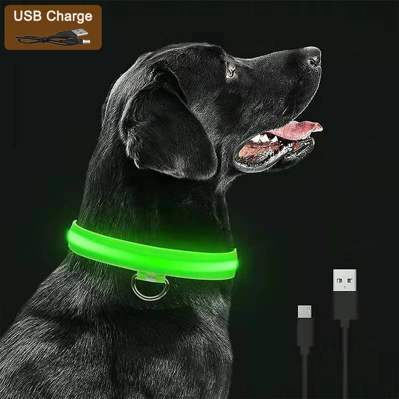 LED Pet Safety Collar | 3 Light Modes | USB Rechargeable | Night Glow | Dogs & Cats