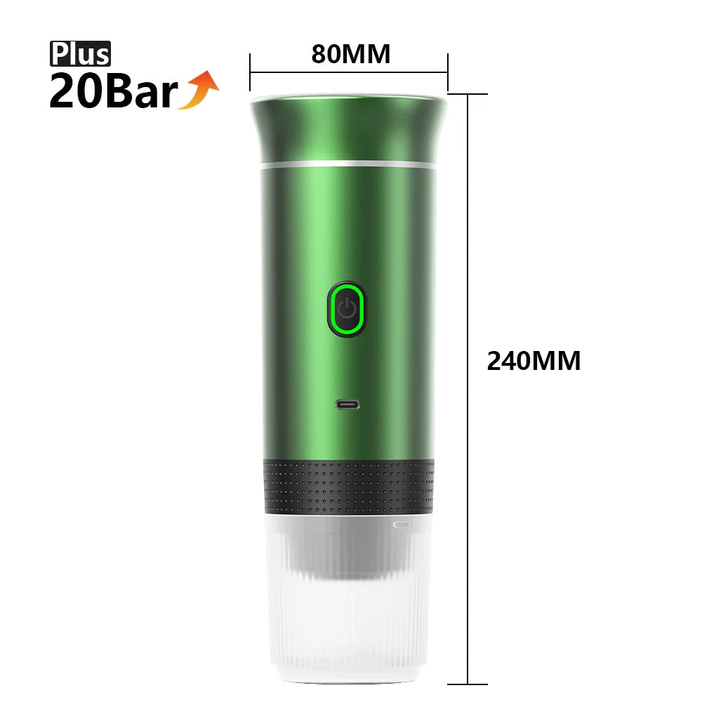 Portable Espresso Coffee Machine | Car & Home | 8g Adapter | Stainless Steel | 4 Colours