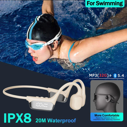 Bone Conduction Headphones | Bluetooth 5.4 | IPX8 | MP3 & Bluetooth Mode | 6 Colours