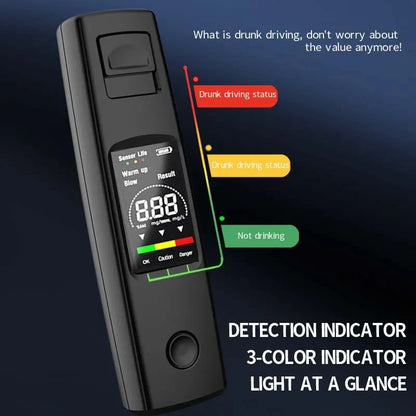 Digital Breathalyser | 0.000–0.199% BAC | High-Sensitivity Sensor | USB-C Rechargeable