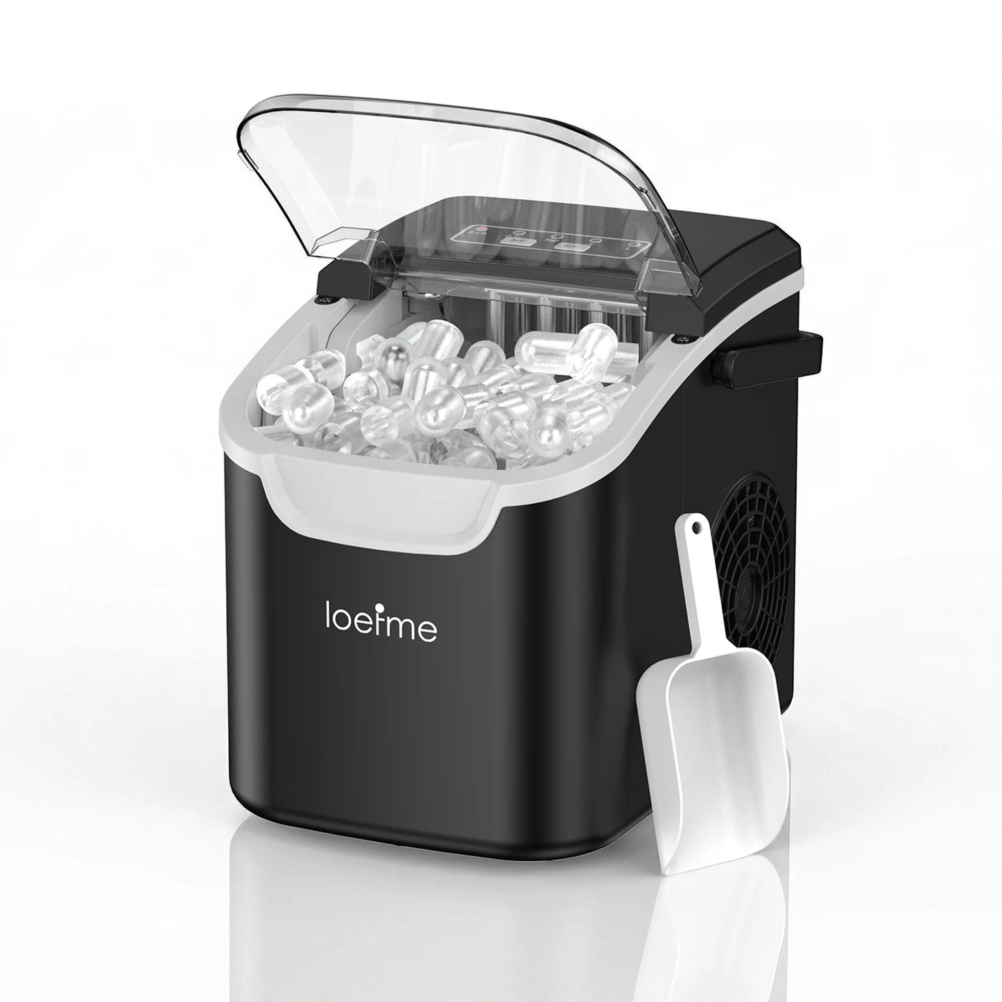 Portable Countertop Ice Maker | 12kg/24h | 8 Cubes in 6 Min | 0.8L Reservoir | Black